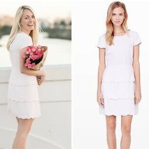 Club Monaco Colby Scalloped Dress White